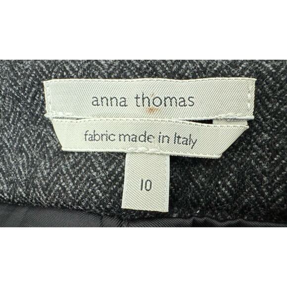 Anna Thomas Italy Pants Gray Wool Blend Stretch Fit Tapered Leg Women’s Size 10 - Picture 4 of 9